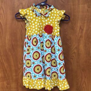 Super cute little girls, dress, polkadot and floral print size 6 by Sage & Lilly
